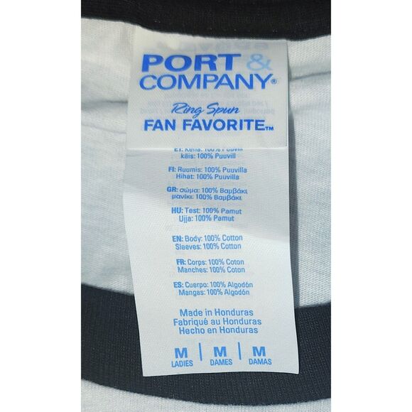 Texas Longhorn Port & Company Size Medium Baseball Tee 100% Cotton 3/4 Sleeve - Picture 4 of 4